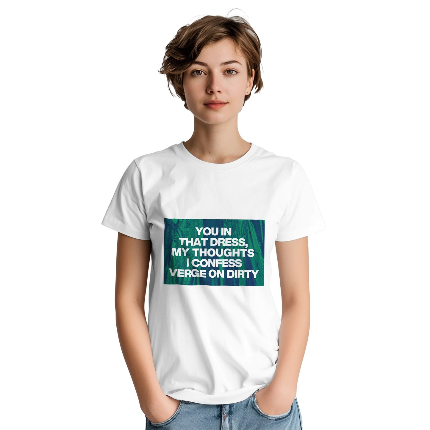 Dexys Midnight Runners come on eileen t shirt slogun female model