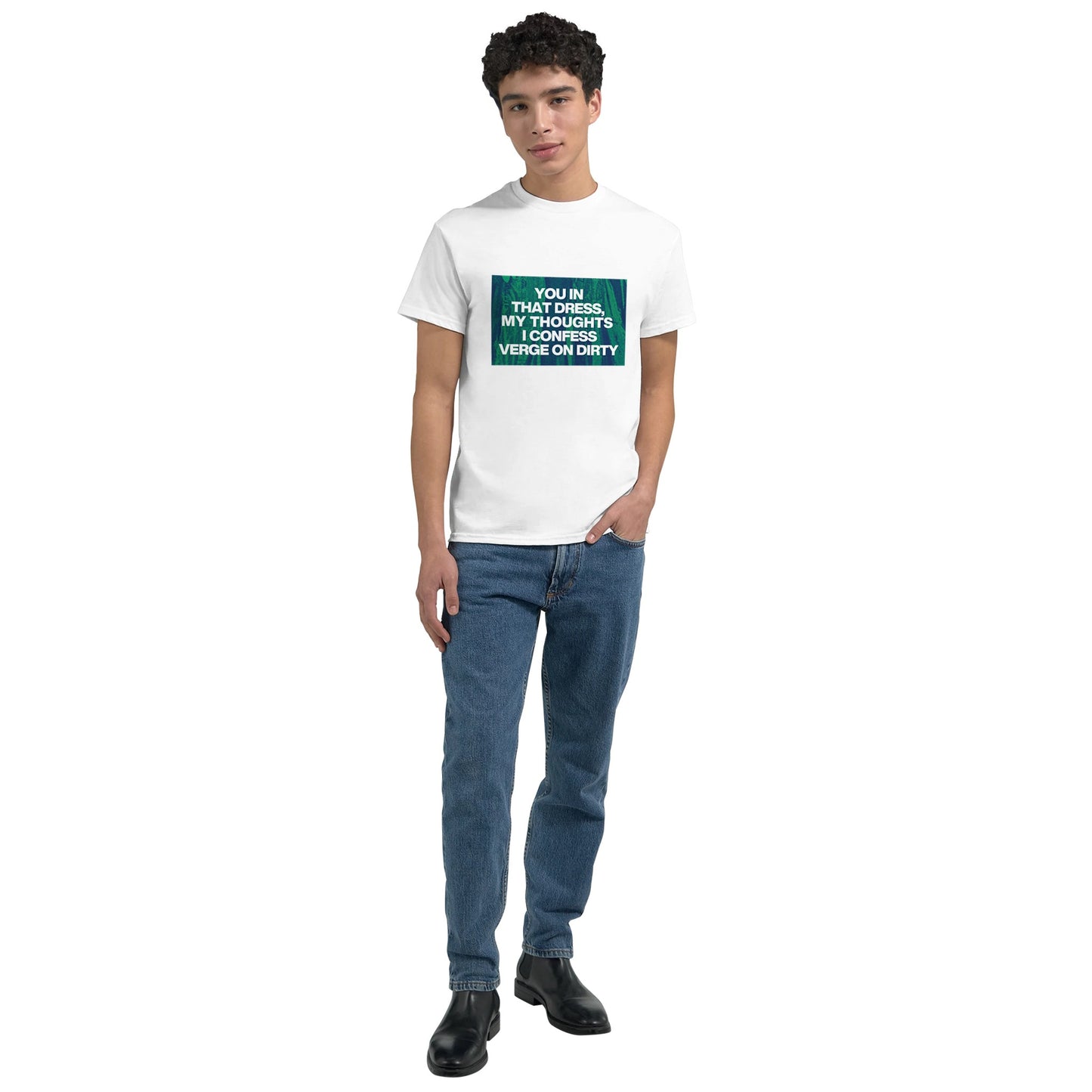 Dexys Midnight Runners come on eileen t shirt slogun male model