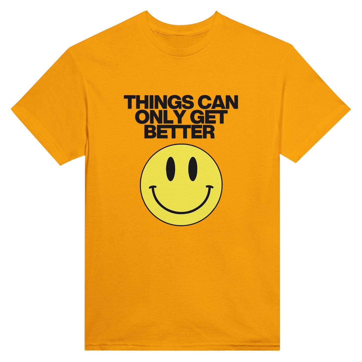 Things Can Only Get Better Smiley T-shirt in yellow - anti-tory election wear