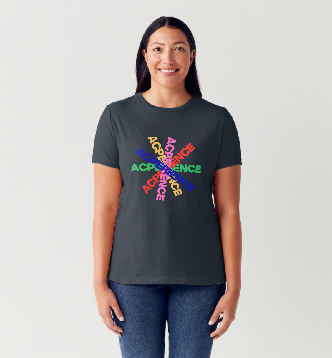 Acperience techno t shirt from slogun female model