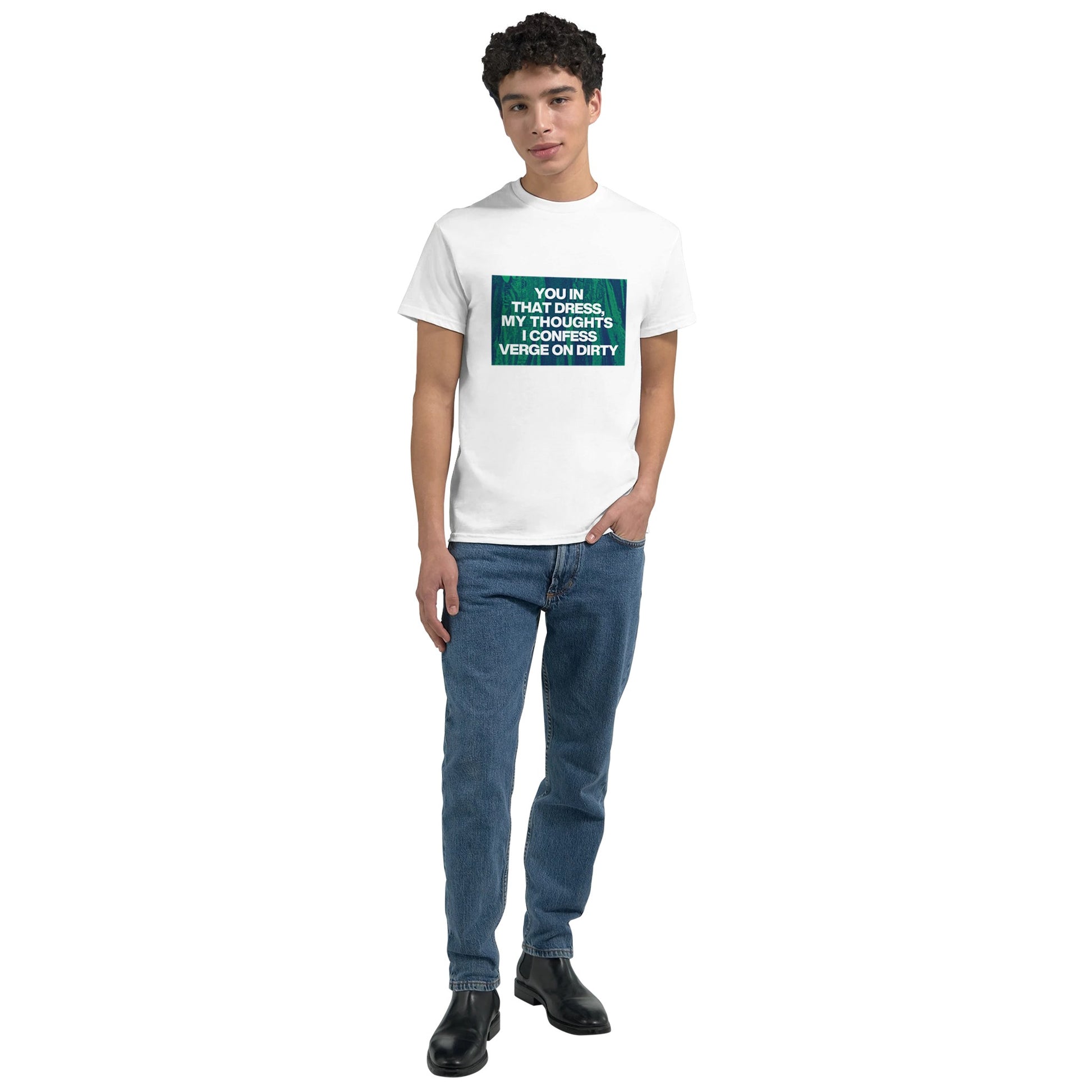 Dexys Midnight Runners come on eileen t shirt slogun male model