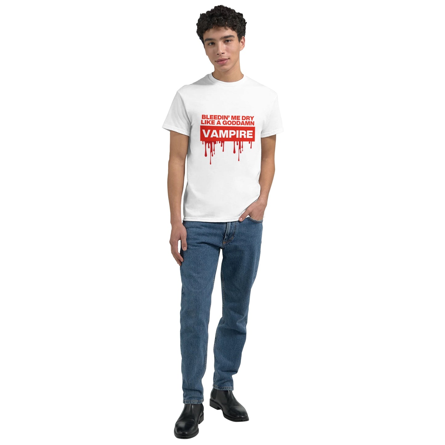 Halloween vampire tee from slogun male model