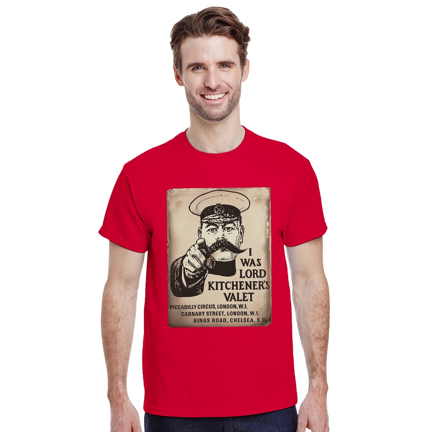 I Was Lord Kitchener's Valet t shirt from slogun male model 