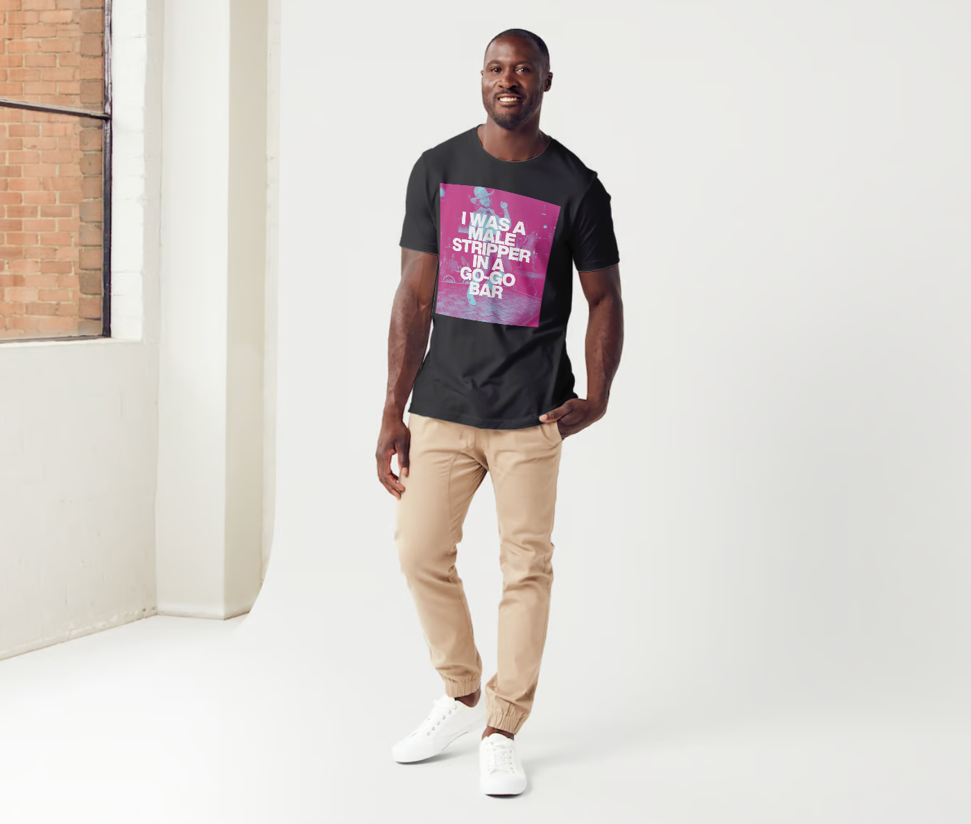 Magic Mike Male Stripper tee by Slogun male model