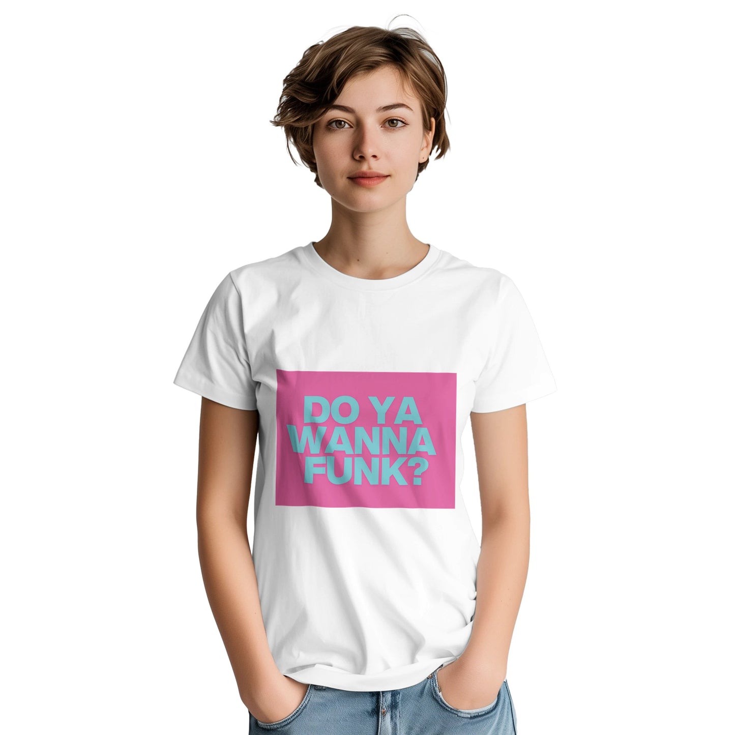 Sylvester disco t shirt from slogun female model
