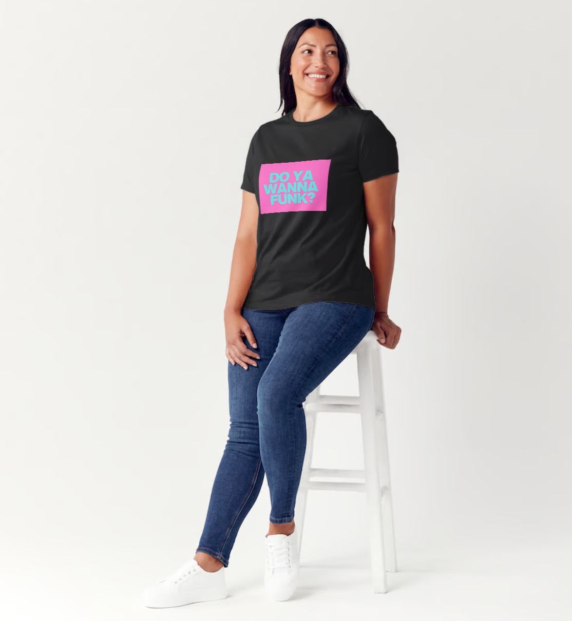 Sylvester disco t shirt from slogun female model