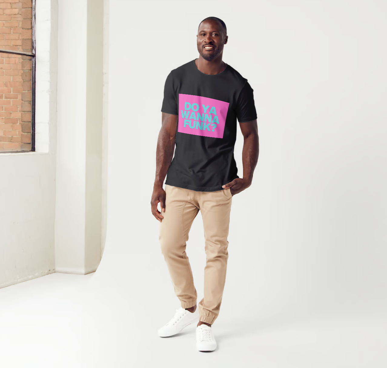 Sylvester disco t shirt from slogun male model