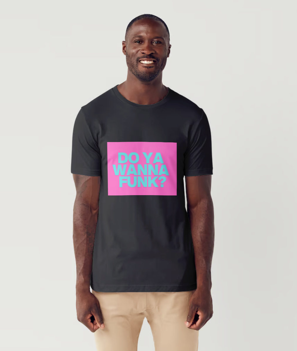 Sylvester disco t shirt from slogun male model