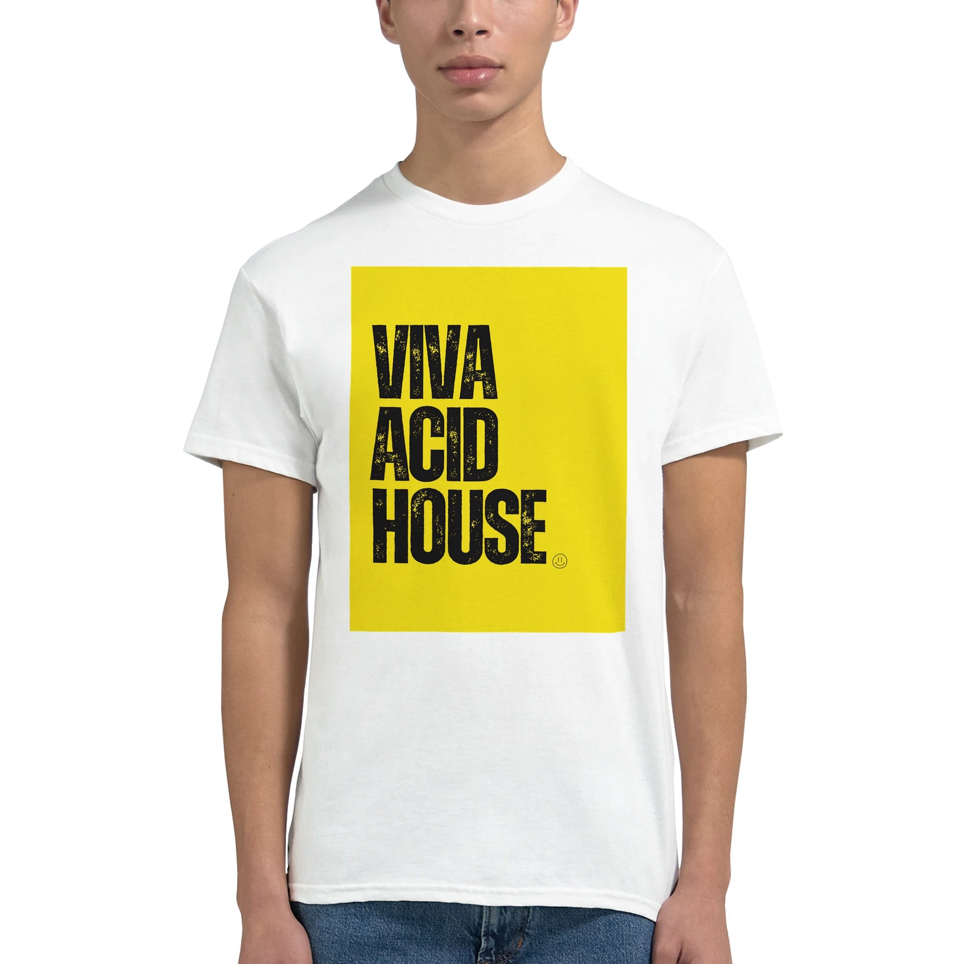 Viva Acid House rave t shirt from slogun male model