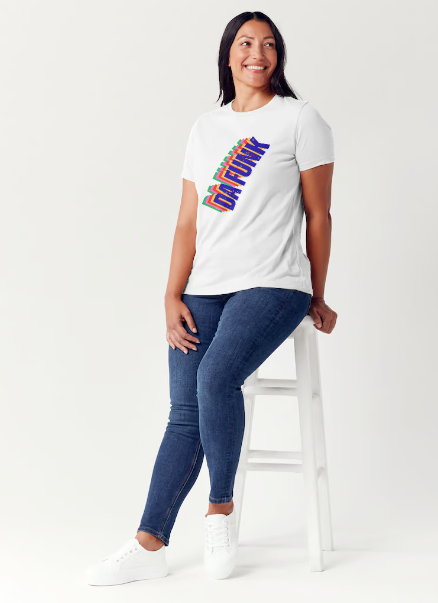 da funk daft punk t shirt from slogun female model