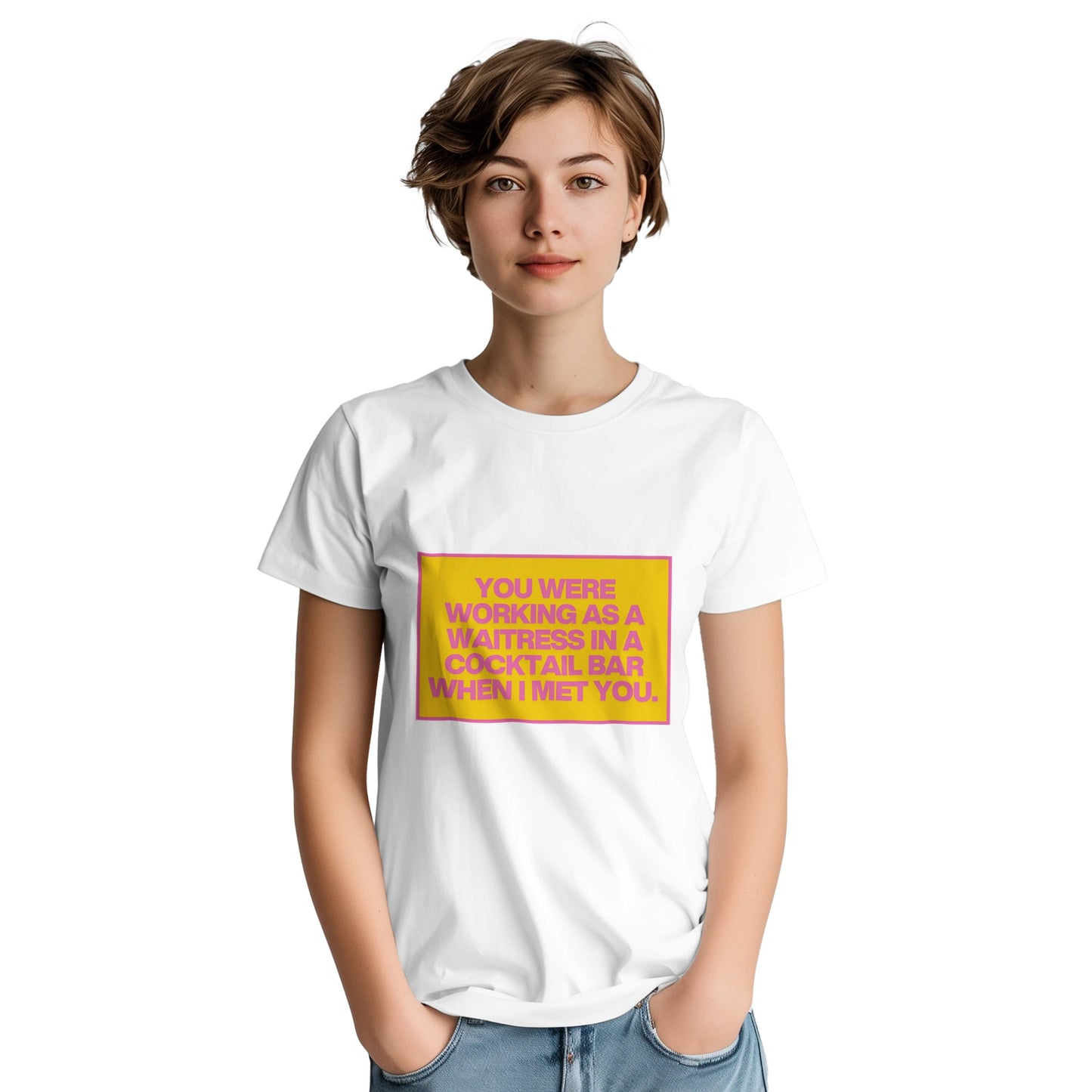 human league t shirt don't you want me baby by slogun female model