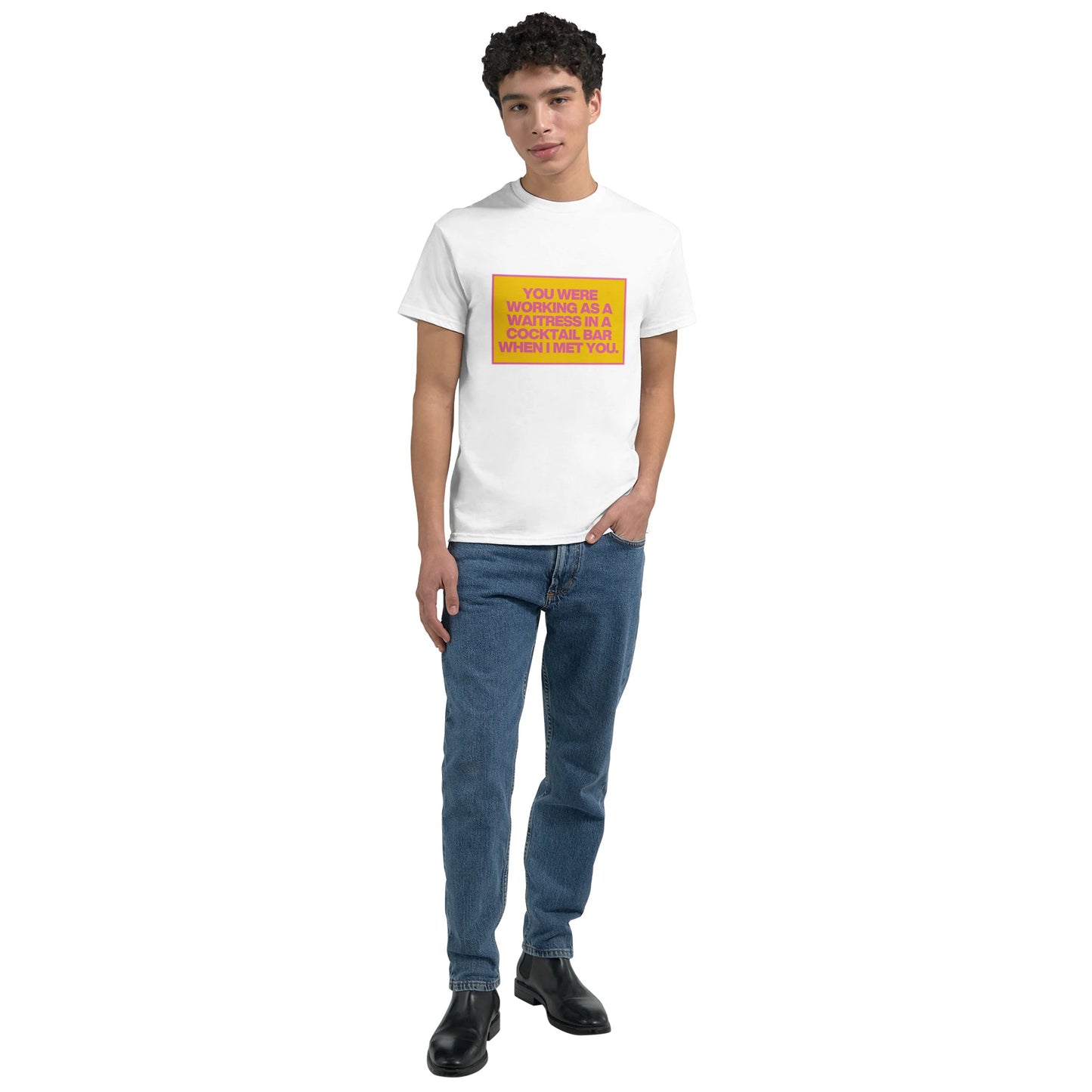 human league t shirt don't you want me baby by slogun male model