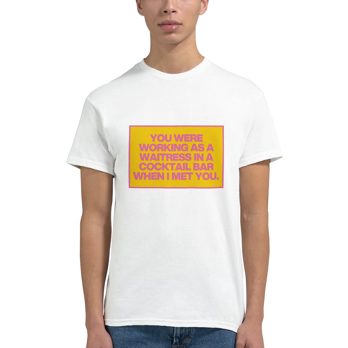 human league t shirt don't you want me baby by slogun male model