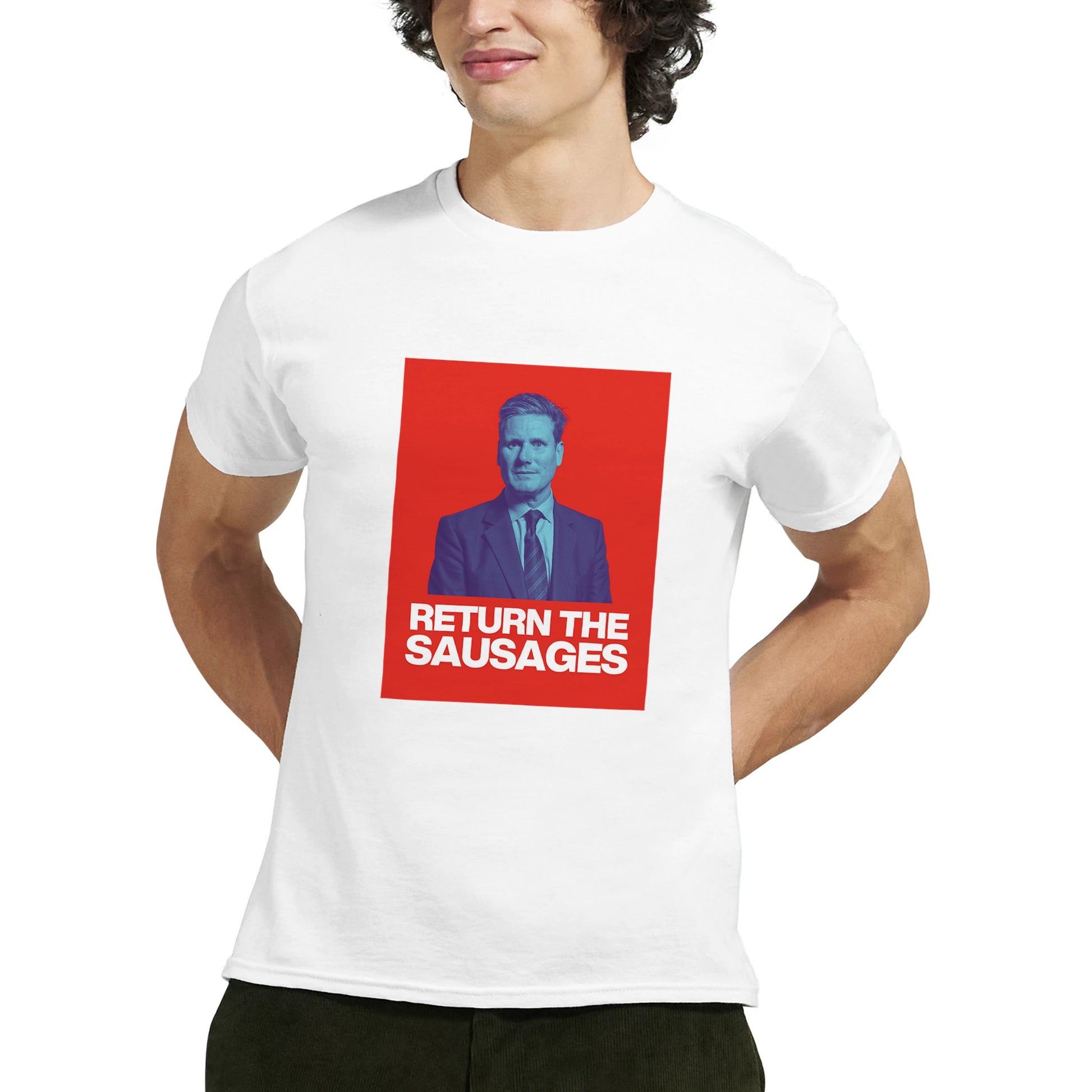 keir Starmer Return the Sausages slogun tee close