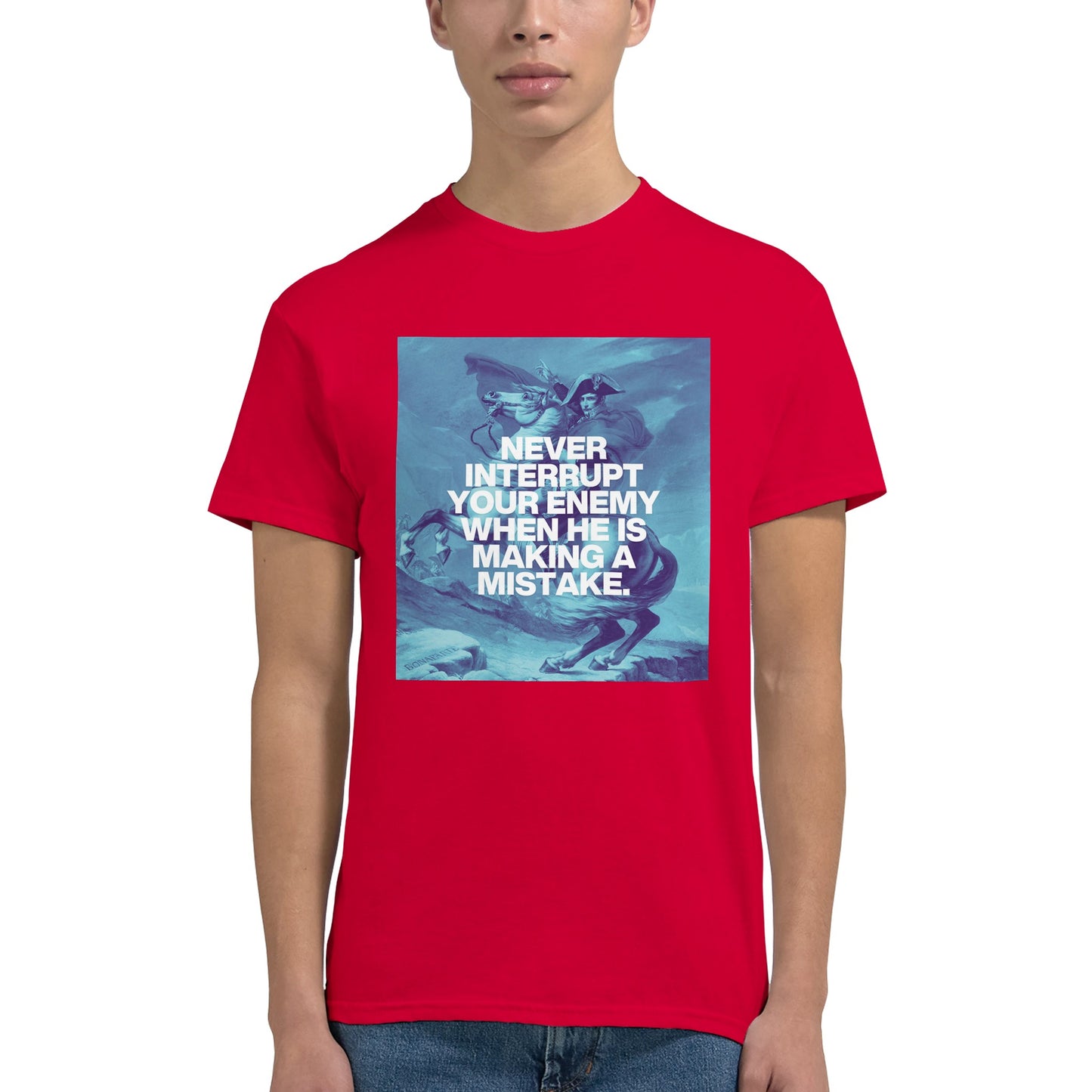 never interrupt your enemy t shirt from slogun models
