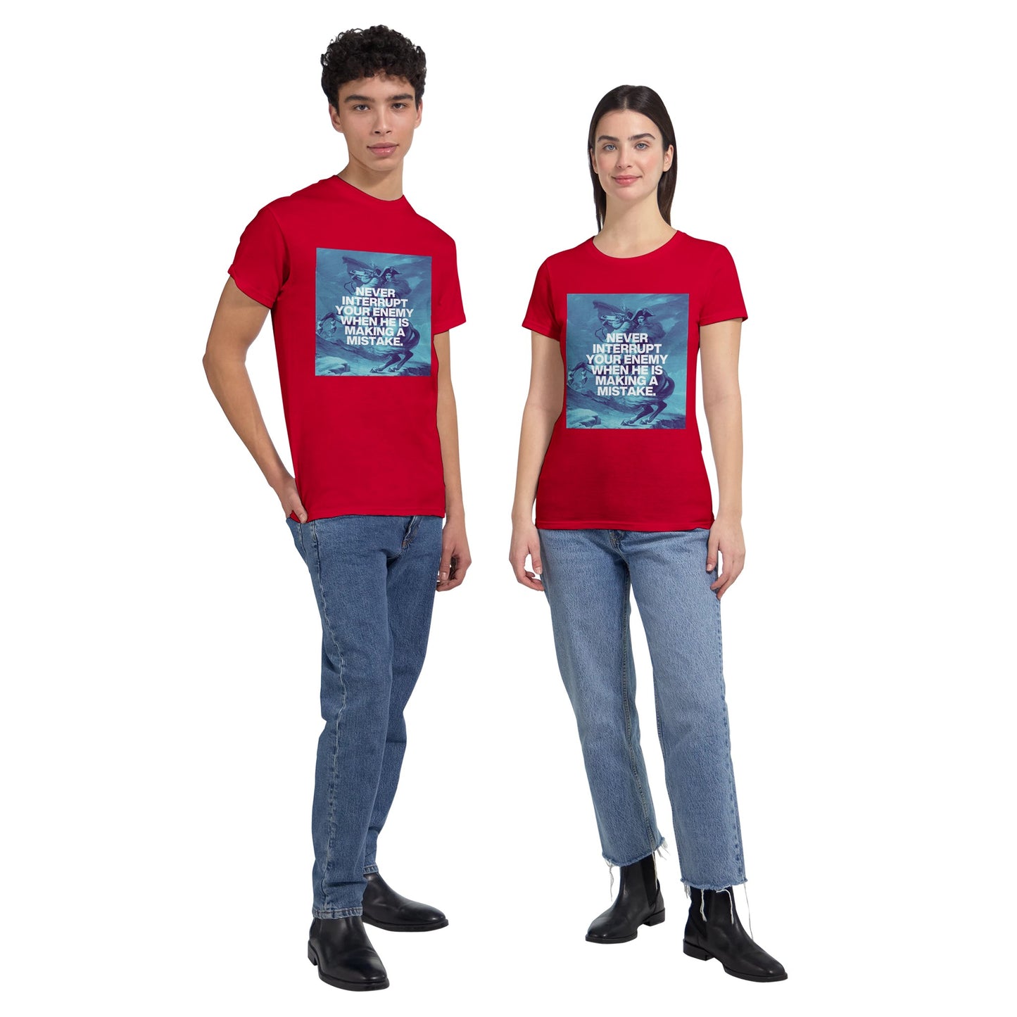 never interrupt your enemy t shirt from slogun models
