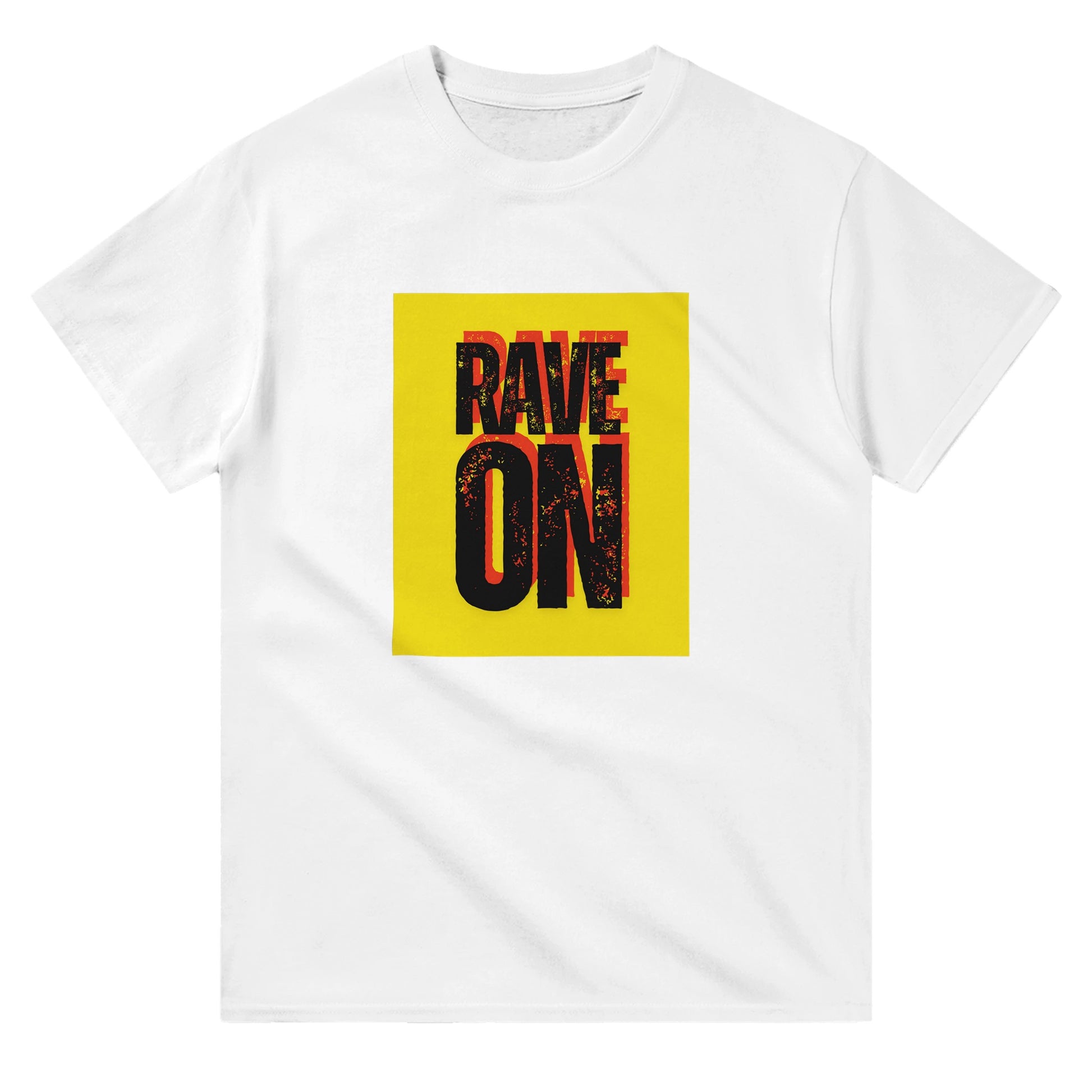 rave on t shirt from slogun