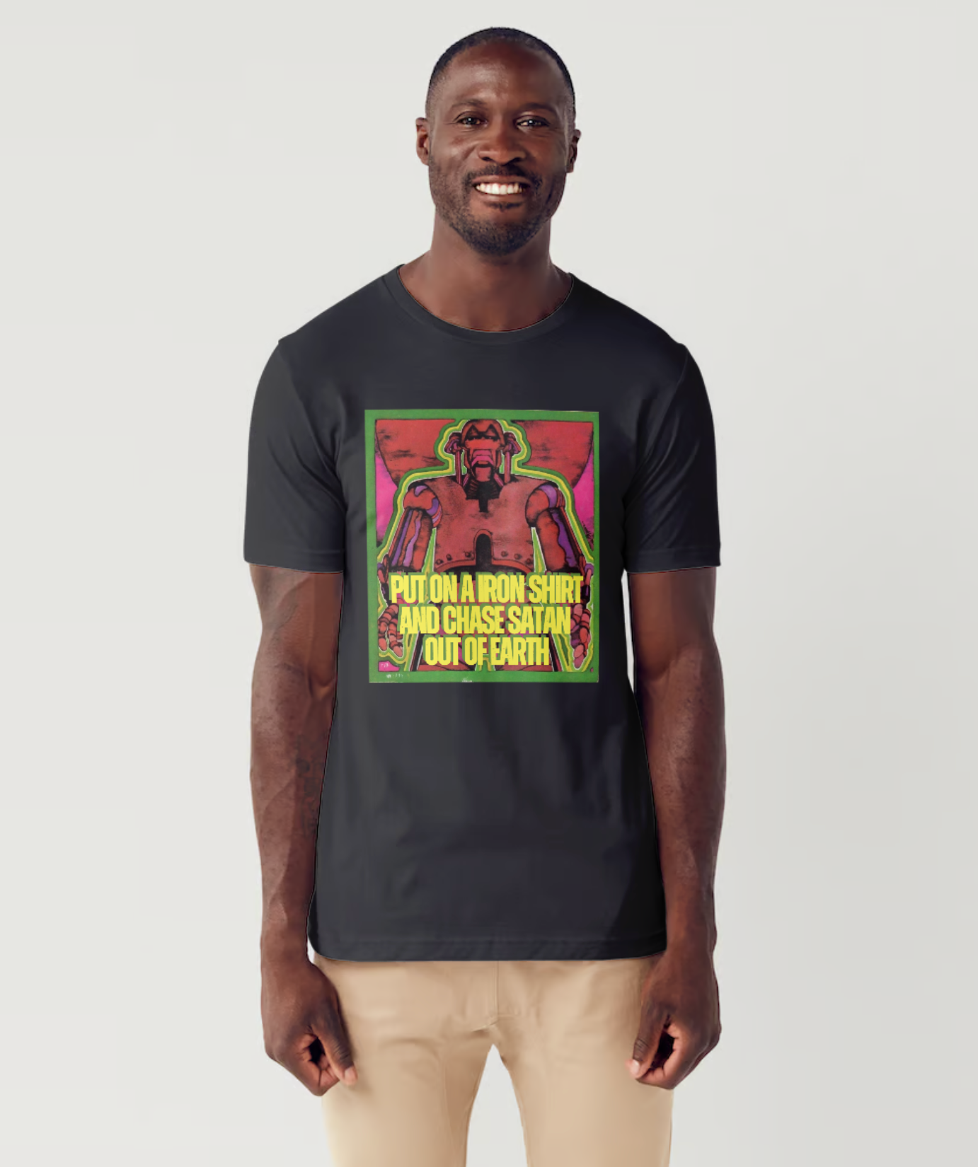 reggae t shirt max romeo chase the devil from slogun male model
