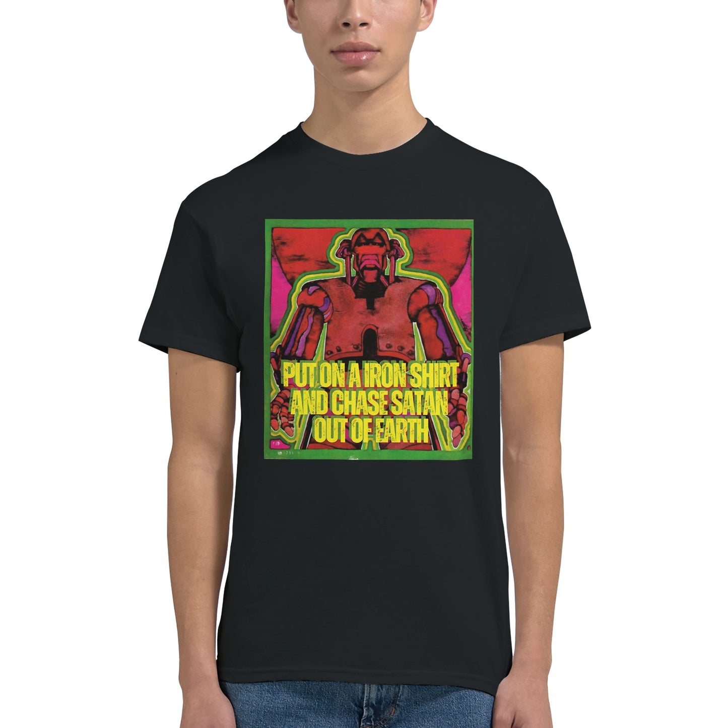 reggae t shirt max romeo chase the devil from slogun male model
