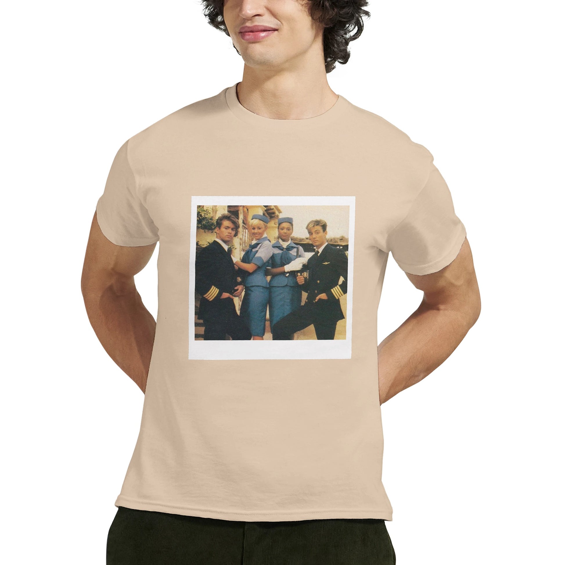 wham t shirt club tropicana from slogun male model close